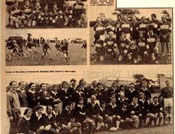 4 newspaper photographs from a Rugby event