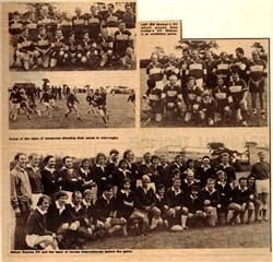 4 newspaper photographs from a Rugby event