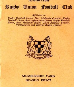 Wolverton Rugby Union Football Club Membership Card. 1971-72 Season
