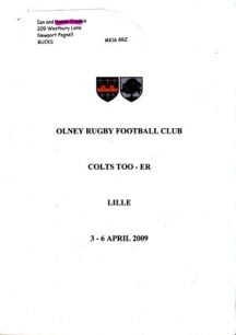Olney Rugby Club Colts TOO-ER Lille Information pack