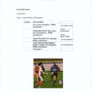 Olney Rugby Club Colts TOO-ER Lille Information pack