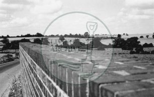 Photograph of fields taken from railway bridge at Old Bradwell (1971).