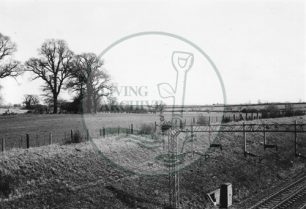 Photograph of railway lines taken from Old Bradwell bridge (1971).