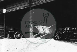 Photograph of old carts at Stacey Hill Farm Wolverton (1971).