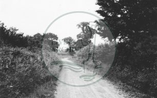 Photograph of country lane from Woughton (1971).