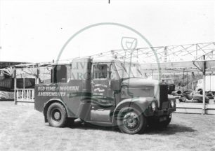 Photograph of Keith Emmett and Son funfair lorry at Willen (1971).
