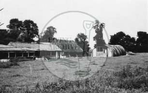 Photograph of old farm buildings at Great Linford (1971).