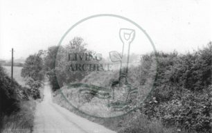 Photograph of country lane between Great Linford and Woolstone (1971).