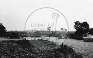 Photograph of the beginning of the construction of the road to Stantonbury (1971).