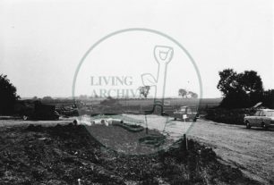 Photograph of the beginning of the construction of the road to Stantonbury (1971).