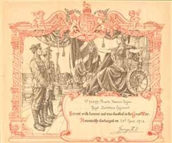 Certificate of honourable discharge.