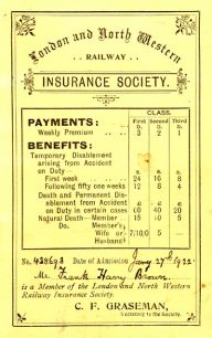 London and North Western Railway Insurance Society booklet.