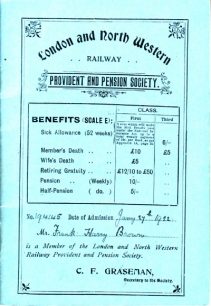 London and North Western Railway Provident and Pension Society booklet.