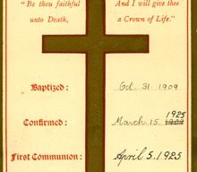 Baptism card for Hubert Chown Taylor.