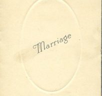 Wedding invitation for the marriage of Frank Brown and Beryl Taylor.