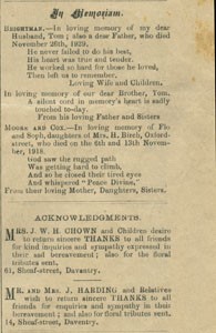 Newspaper items relating to the death  of Mr. John Chown.