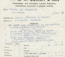Order form from A  W  Gurney and Son.