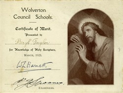 Wolverton Council School certificate.