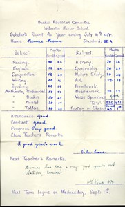 Wolverton Junior School report 1954.