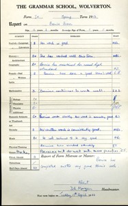 The Grammar School Wolverton report Spring 1956.