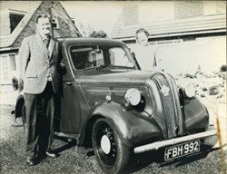 Frank and Beryl Brown with car.