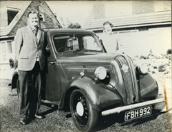 Frank and Beryl Brown with car.