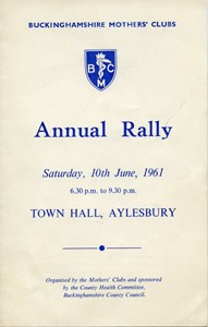 Buckinghamshire Mothers' Clubs Annual Rally Programme.
