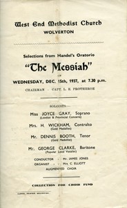 The West End Methodist Church Wolverton performance of 'The Messiah'.