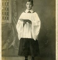 Jack Taylor in his choir boy robes.