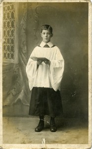 Jack Taylor in his choir boy robes.