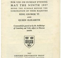 Service programme for the coronation of George VI and Queen Elizabeth.