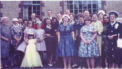 A wedding party at the Scout Hall.