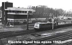 The new Bletchley electric signal box, 1965.