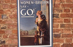 Slide of a WW1 poster 'Women of Britain say Go'