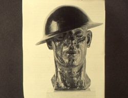 Slide of a sculpture of a soldier