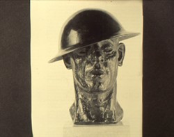 Slide of a sculpture of a soldier