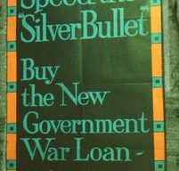 Slide of a poster 'Speed the Silver Bullet'