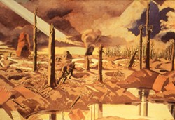Slide of a painting of the front line
