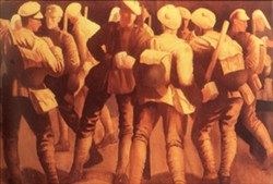 Slide of a painting of soldiers