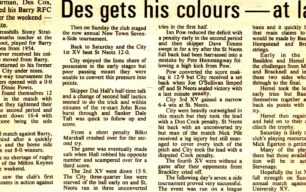 'Des gets his colours - at last'