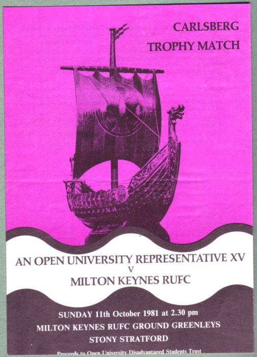 Match program - Open University Representative XV v MK RUFC;