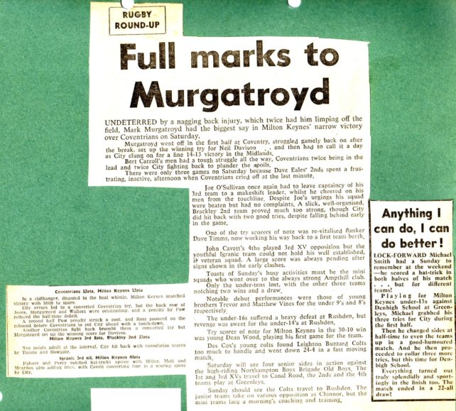 'Full marks to Murgatroyd'
