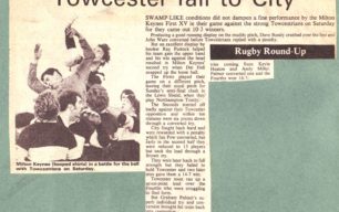 'Towcester fall to City'; 'Team get a boost as final beckons';