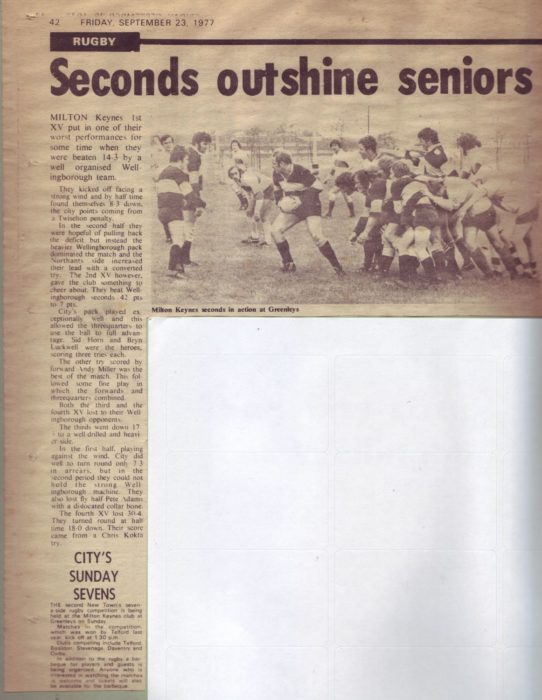 'Seconds outshine seniors'. 'City's Sunday sevens'