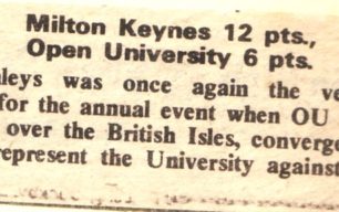 'Milton Keynes 12 pts, Open University 6 pts'