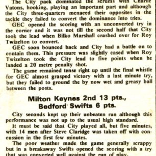 'Coventry GEC versus Milton Keynes City';
