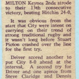 'City men keep on winning';: photo and two press reports.