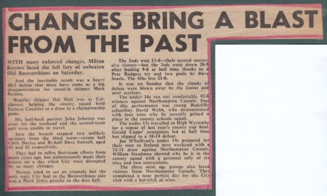 'Changes Bring A Blast From The Past';