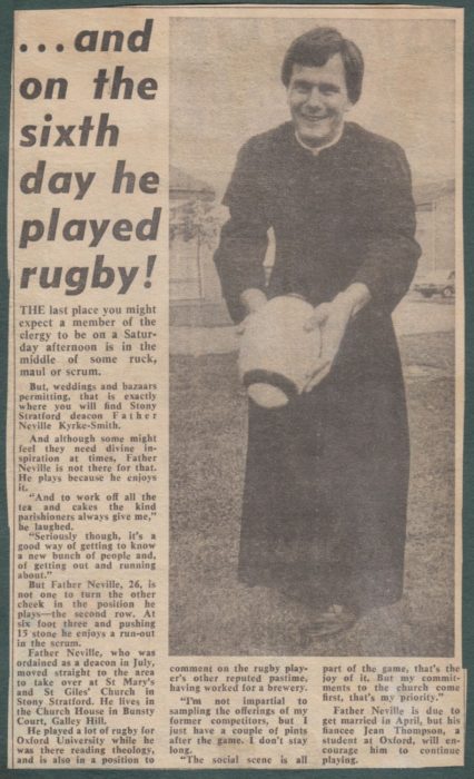 'And On The Sixth Day He Played Rugby'.