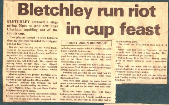 'Bletchley Run riot in cup feast'
